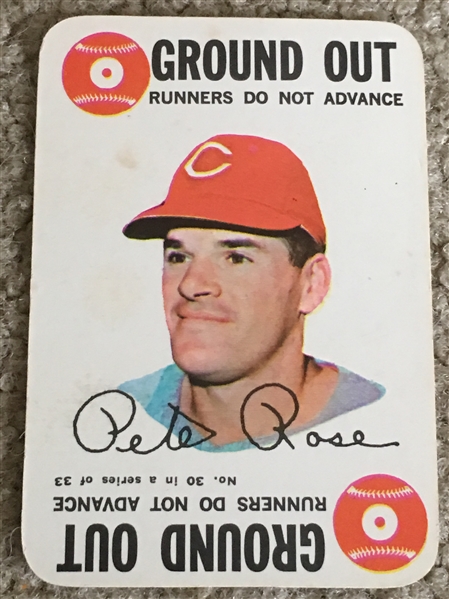 PETE ROSE 1968 TOPPS GAME CARD INSERT No Crease