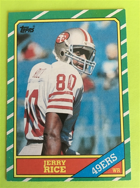 JERRY RICE 1986 TOPPS ROOKIE Real Nice $80- $160.00