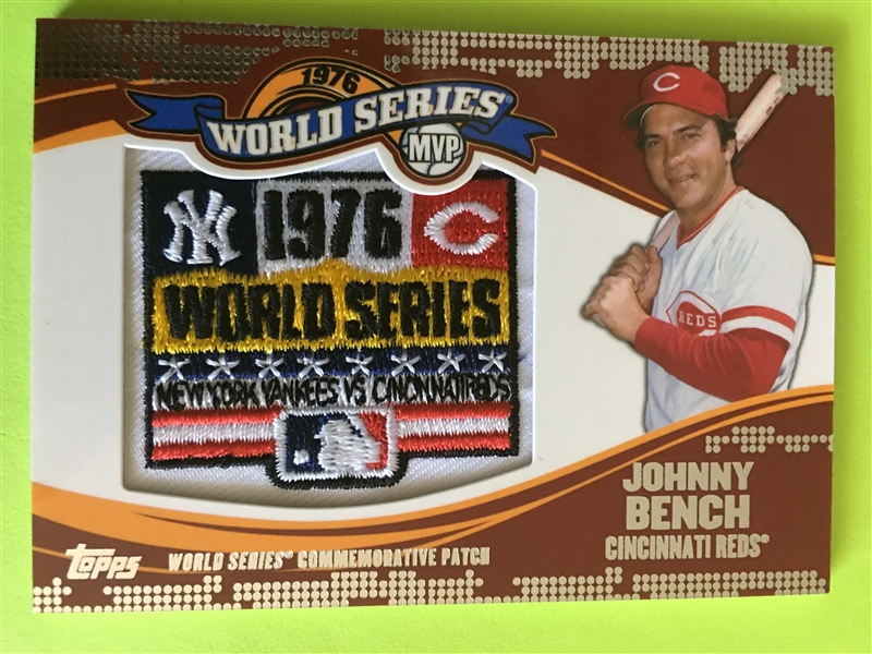 JOHNNY BENCH 1976 WORLD SERIES CLOTH PATCH TOPPS
