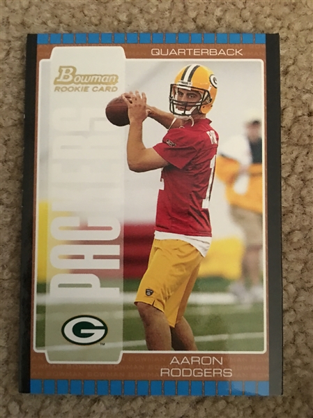 AARON RODGERS SUPER RARE $$$ BOWMAN ROOKIE $$$