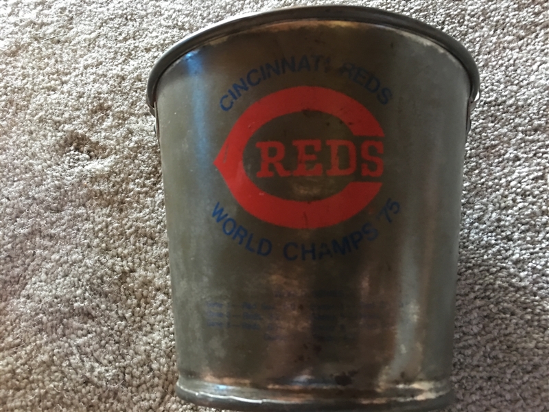 1975 REDS WORLD CHAMPS METAL BUCKET with NAMES