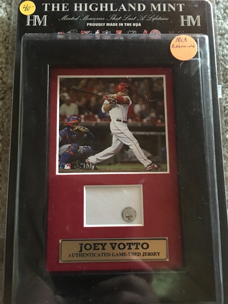 VOTTO HIGHLAND MINT FRAMED JERSEY with MLB COA 