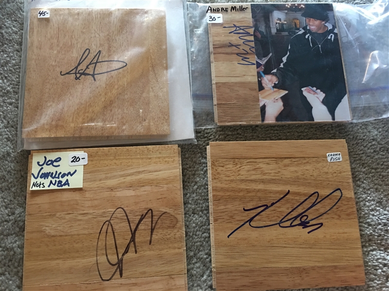 Lot of 4 SIGNED NBA PLAYERS FLOOR BOARDS 