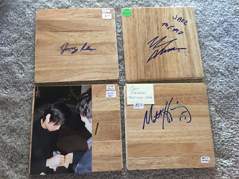Lot of 4 SIGNED NBA PLAYERS FLOOR BOARDS