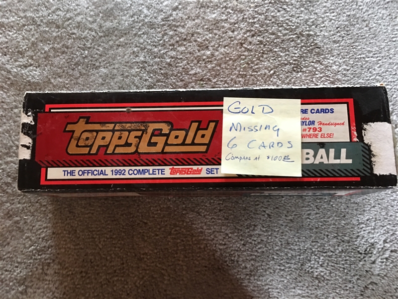 1992 TOPPS FACTORY "GOLD SET" - 6 Cards $100.00 WoW