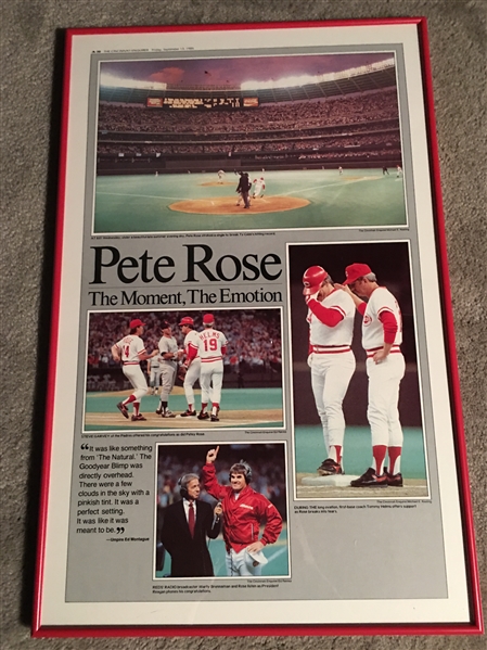 Pete Rose 4192 15x24 PRINT in PROFESSIONAL $100 FRAME