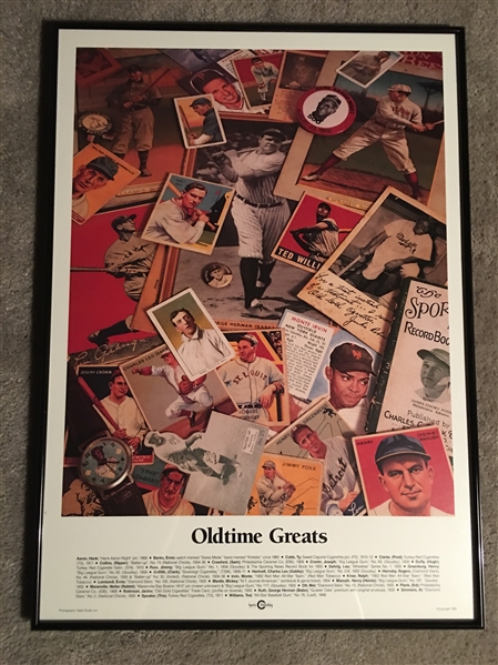 OLDTIME GREATS PRINT 17X24 in $100 PROFESSIONAL FRAME