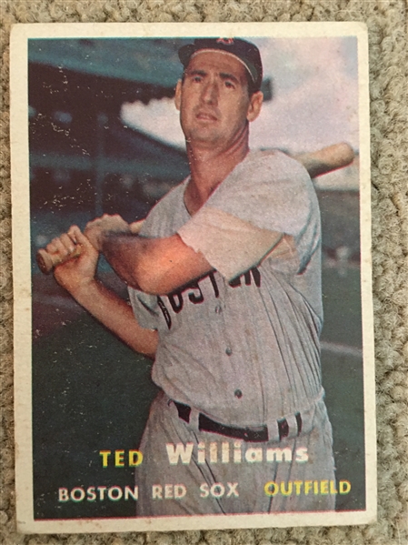 TED WILLIAMS 1957 TOPPS Card #1 BV $600.00 - $1800.00
