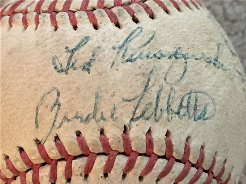 Best Item WE HAVE EVER SOLD: 1955 REDLEGS TEAM SIGNED BALL Read !