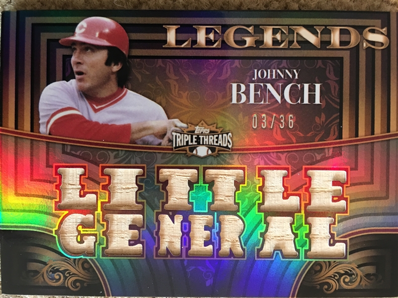 JOHNNY BENCH "LITTLE GENERAL" 2013 TOPPS w 13 BATS 3/36