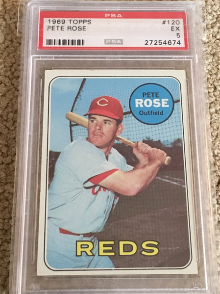 PETE ROSE 1969 TOPPS PSA EX Cond in $15 SLAB
