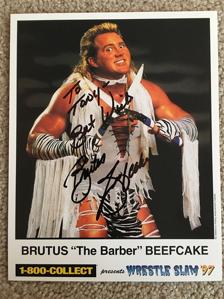 SPORTSWRITER COLLECTION SIGNED BRUTUS BEEFCAKE 4x6