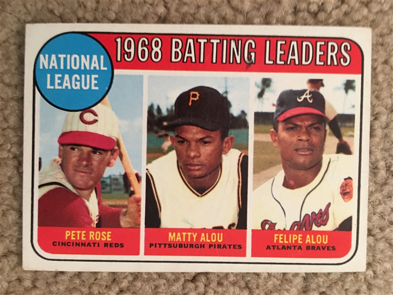 1969 TOPPS BATTING LDRS WITH PETE ROSE + ALOUS 