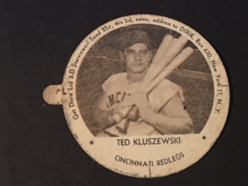 TED KLUSZEWSKI 1954 DIXIE LID with TAB Only on ebay w Tab $265