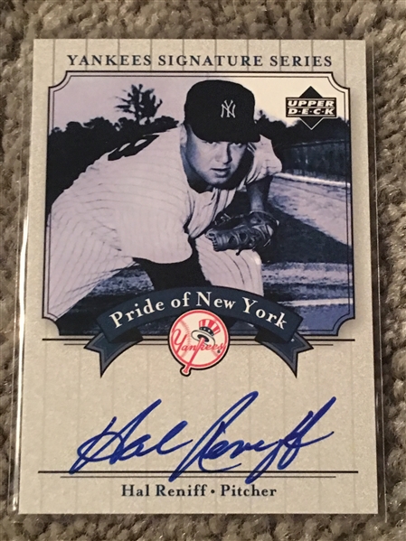 HAL RENIFF YANKEES AUTOGRAPHED INSERT 