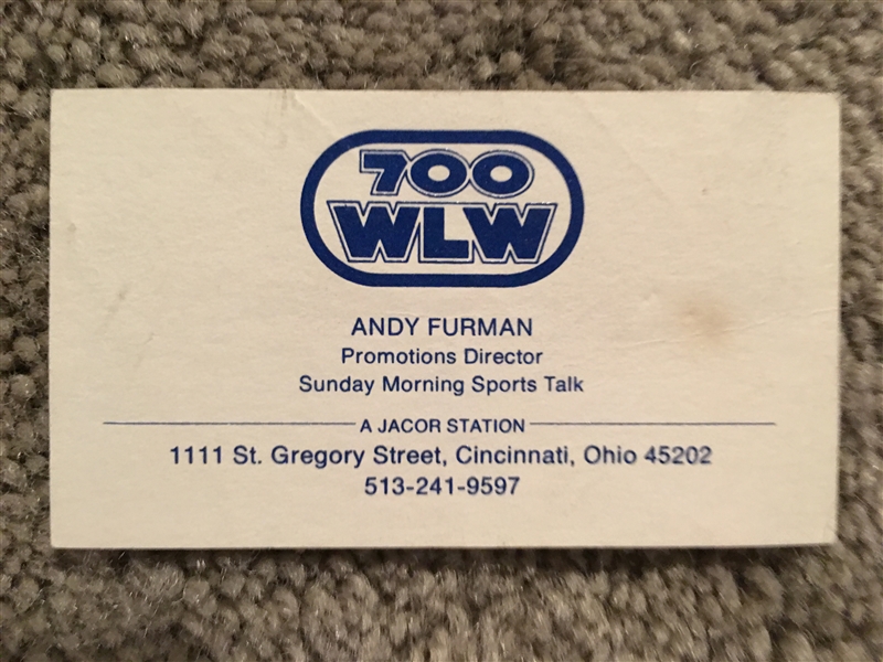 VINTAGE ANDY FURMAN WLW BUSINESS CARD  Sweet