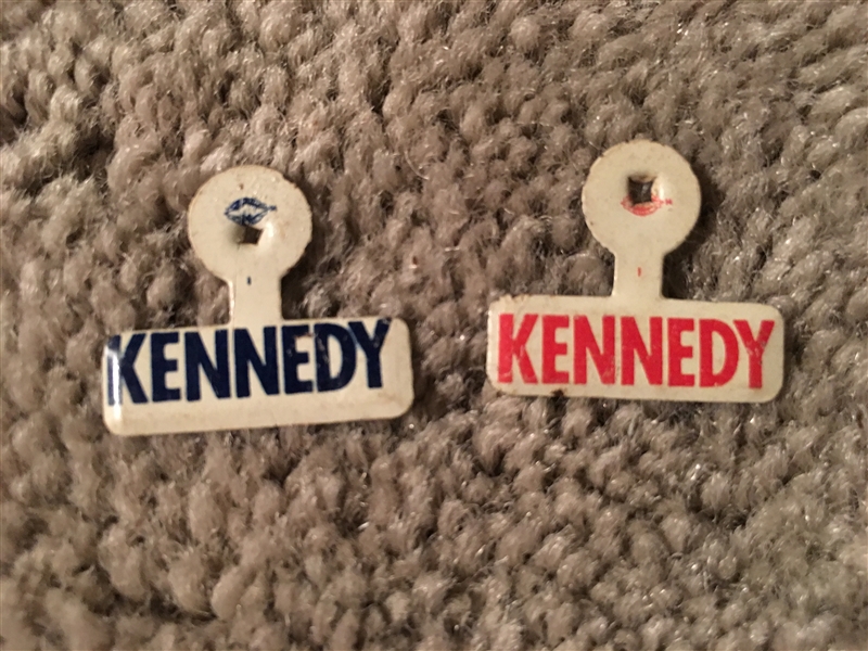 2) JFK NEVER USED 1960 PIN BUTTONS 