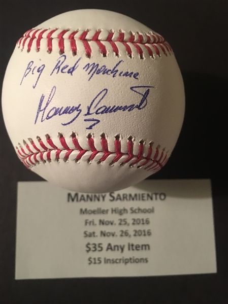 Most Beautiful MANNY SARMIENTO MOELLER SIGNED BASEBALL