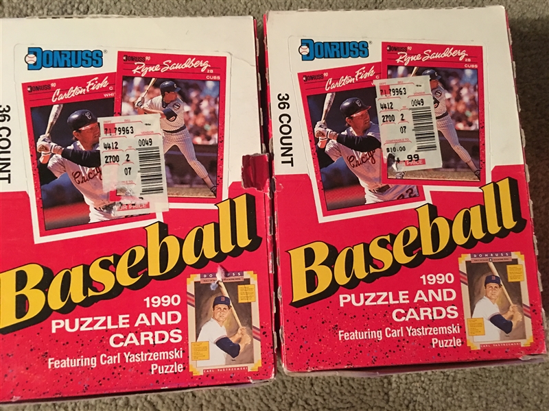 (2) UNOPENED BOXES 1990 DONRUSS 36 PACK WAX