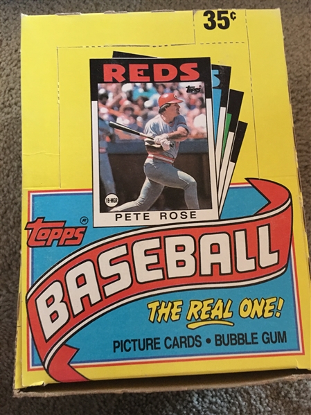 1986 TOPPS WAX BOX 36 UNOPENED PACKS 32 YR OLD