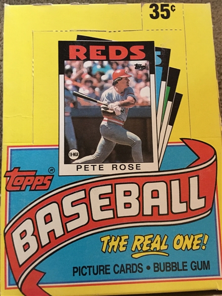 1986 TOPPS WAX BOX 36 PACKS UNOPENED 32 YRS OLD