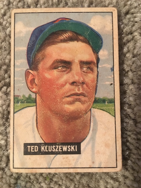 1951 BOWMAN: TED KLUSZEWSKI #143 EDLEGS $80-$240.00