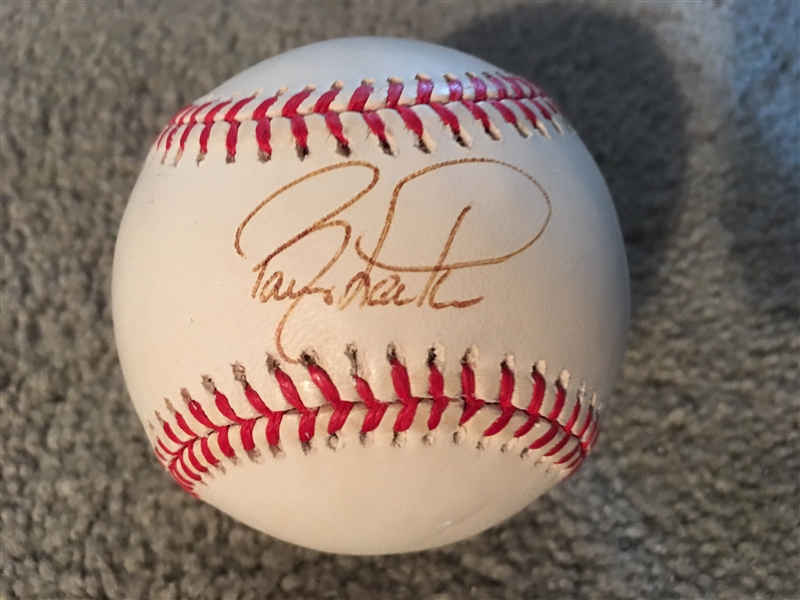 BARRY LARKIN SIGNED on $25 SNOW WHITE NL BALL in CUBE 