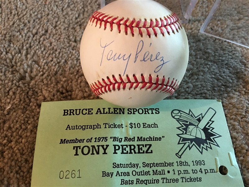 TONY PEREZ 1993 SHOW SIGNED VTG NL BALL in CASE 