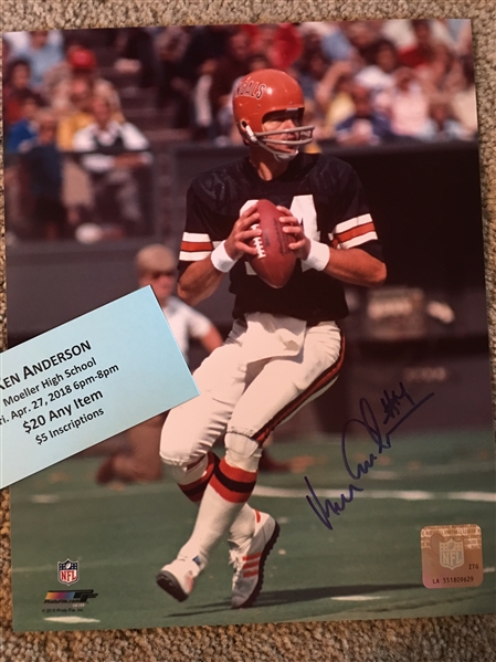 KEN ANDERSON MOELLER SIGNED 8x10 was $25 a Show