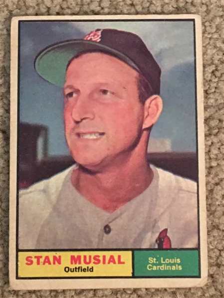 STAN MUSIAL 1961 TOPPS #290 $100- $300.00