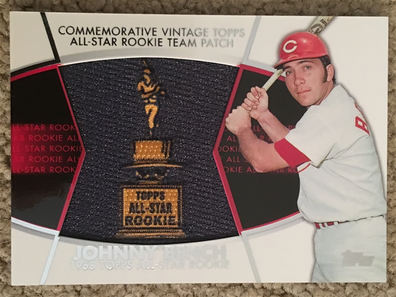 JOHNNY BENCH TOPPS A. S. ROOKIE REAL CLOTH PATCH 