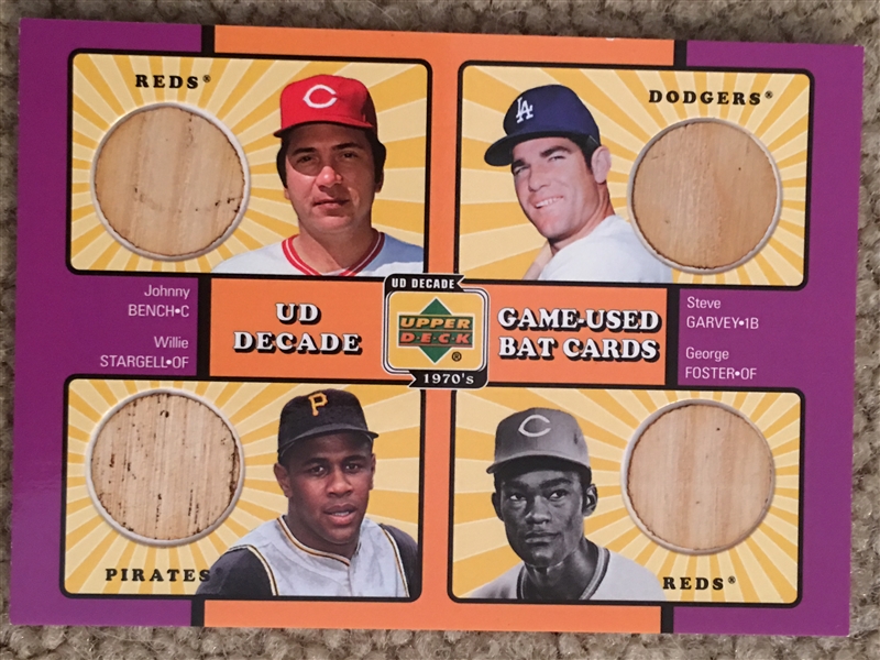 BENCH, FOSTER, STARGELL QUAD 4 GAME USED BATS 