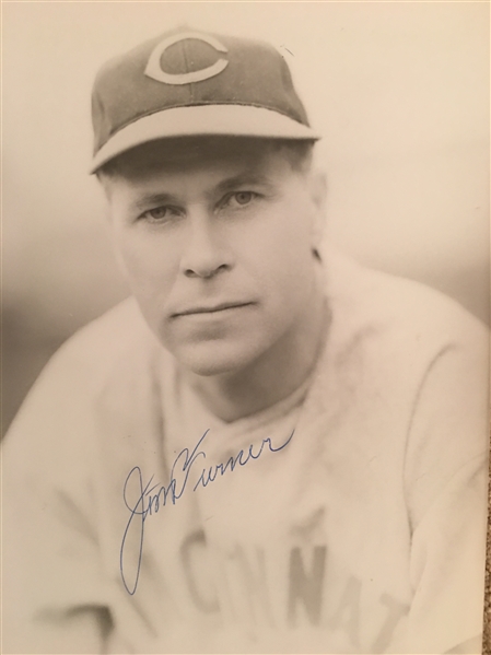 JIM TURNER 1940s REDS YANKEES SIGNED 8x10 Played in 9 W S 