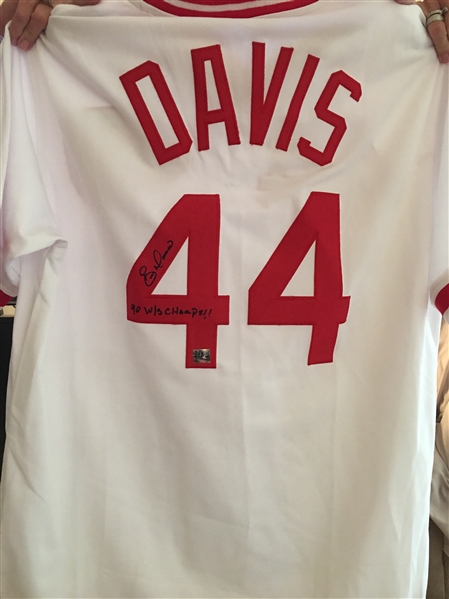 ERIC DAVIS SIGNED REPLICA XL JERSEY with HIS OWN ED COA