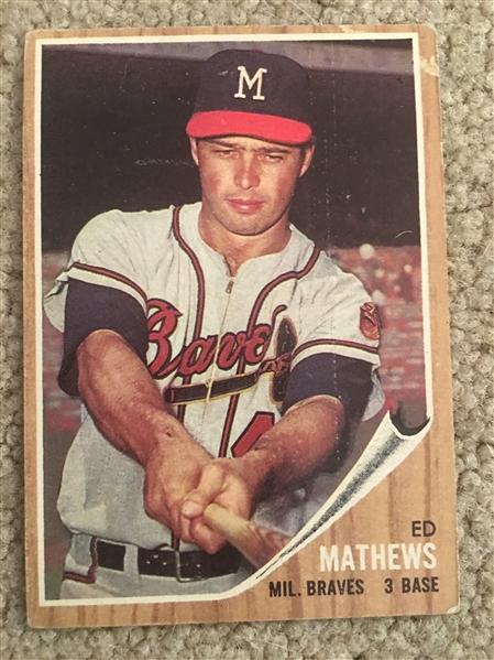 1962 TOPPS BREAK: EDDIE MATTHEWS #30 $40 - $120.00