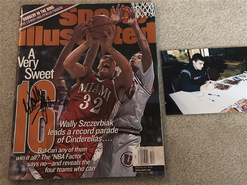 WALLY SZCZERBIAK Signed Full Sports Illustrated w/ Pic from Signing