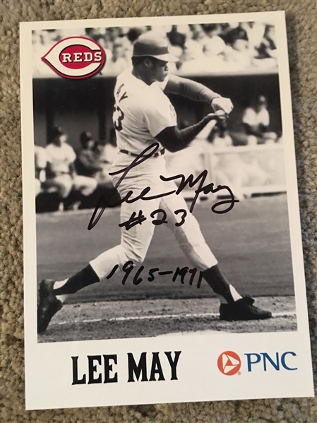 LEE THE BIG BOPPER MAY DECEASED REDS SIGNED 5x7 PHOTO