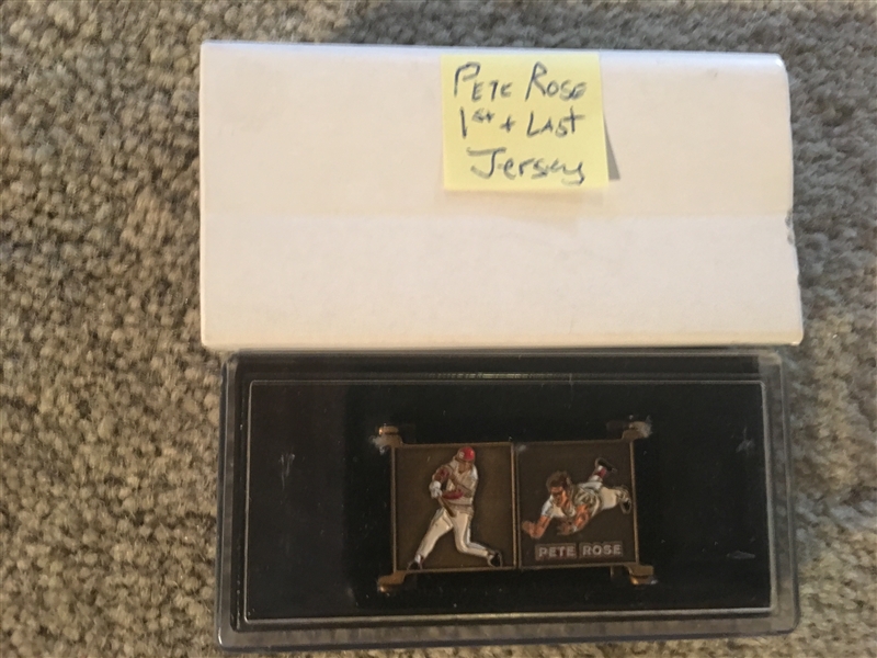 PETE ROSE METAL FOLDER 1st and LAST JERSEY in ORIG CASE / BOX 