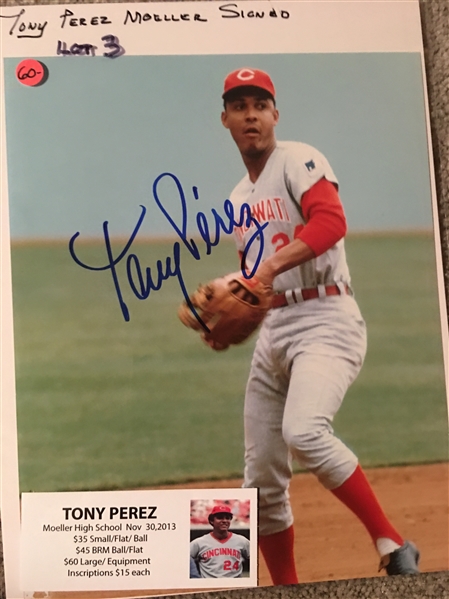 TONY PEREZ MOELLER SIGNED 8x10 PHOTO with SHOW TICKET 