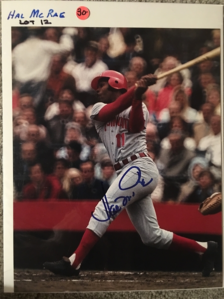 HAL MCRAE REDS SIGNED 8x10 PHOTO - Bold - Never Sold One 
