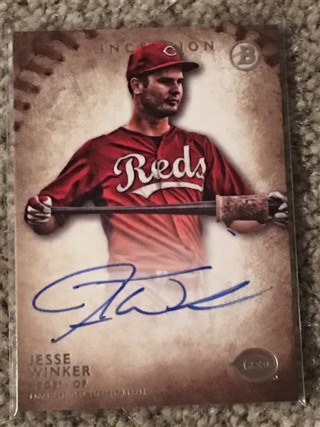 JESSE WINKER BOWMAN AUTOGRAPHED REDS ROOKIE THICK INSERT $$$