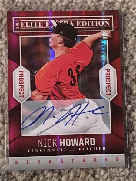 NICK HOWARD REDS AUTOGRAPHED ROOKIE INSERT 