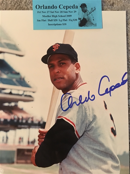 ORLANDO CEPEDA HOF MOELLER SIGNED 8x10 PHOTO with SHOW TICKET - Bold !!