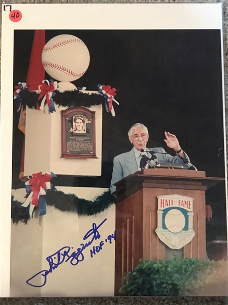 PHIL THE SCOOTER RIZZUTO HOF SIGEND 8x10 PHOTO 