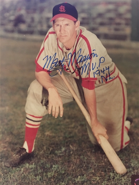MARTY MARION 1944 NL MVP SIGNED 8x10 PHOTO 