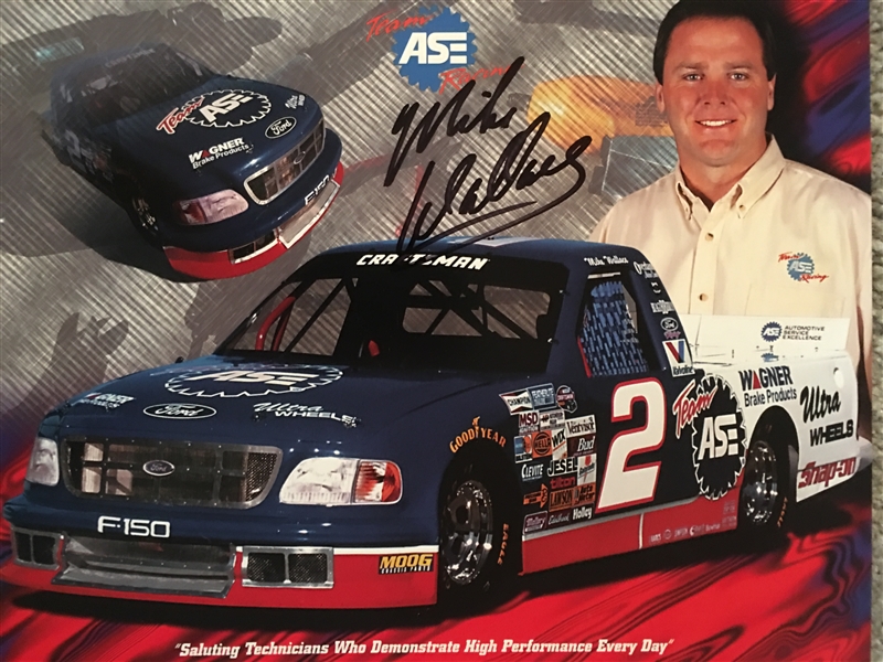 MIKE WALLACE SIGNED 8x10 NASCAR 
