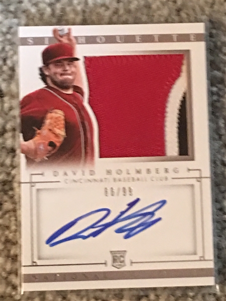 DAVID HOLMBERG NATL TREASURES AUTOGRAPHED REDS PATCH ROOKIE /99 Made