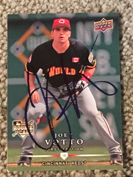 JOEY VOTTO HAND SIGNED BASEBALL CARD REDS 