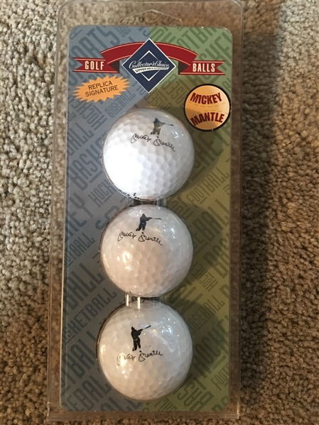 UNOPENED PACK of 3 EARLY UDA MICKEY MANTLE GOLF BALLS Mint in Pack 