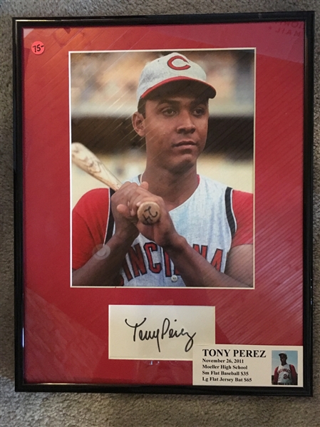 TONY PEREZ MOELLER SIGNED in 11x14 FRAME with SHOW TICKET PROOF 